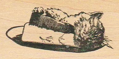 Cat Sleeping In Hat 1 1/2 x 2 3/4-0