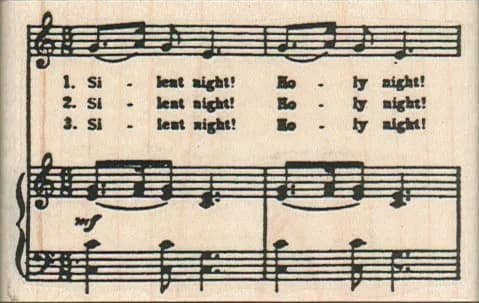 Silent Night Musical Score 3 1/4 x 2-0