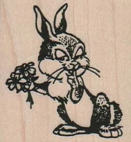 Bunny With Flowers 2 x 2-0