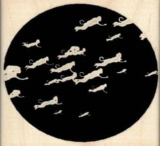 Flying Monkeys Against Moon 3 1/4 x 3-0