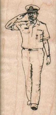 Saluting Navy Man 1 1/2 x 3-0