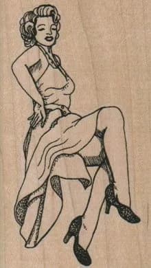 Pinup Lady Legs Crossed 2 1/4 x 3 3/4-0