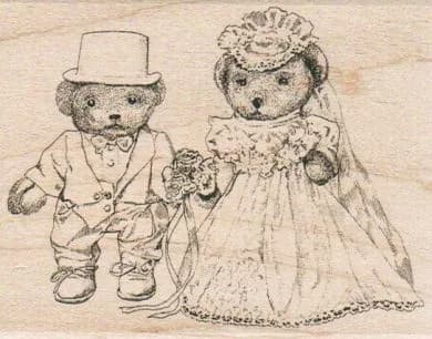Teddy Bride and Groom 3 x 3 3/4-0