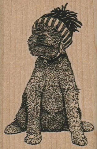 Dog In Hat 2 1/4 x 3 1/4-0