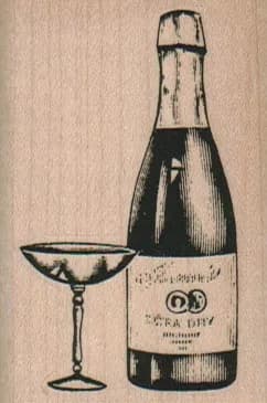 Champagne And Glass 1 3/4 x 2 1/2-0