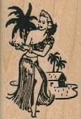 Hula Girl By Palm Trees 1 1/4 x 1 3/4-0