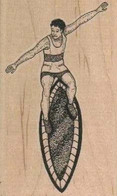 Man Riding Surfboard 2 1/2 x 4-0