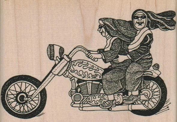 Nuns On Motorcycle 4 x 2 3/4-0