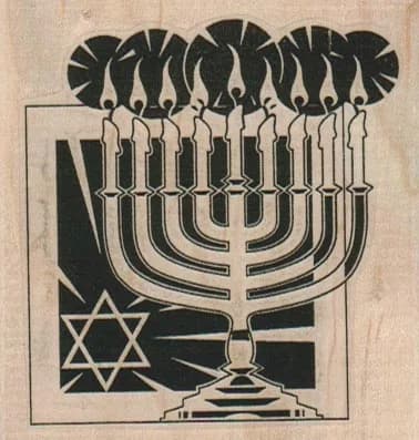 Menorrah And Star Of David 2 3/4 x 2 3/4-0