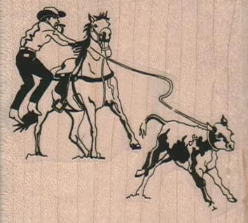 Cowboy Roping Calf 2 1/2 x 2 1/4-0