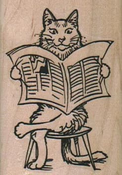 Cat Reading Paper 1 3/4 x 2 1/2-0