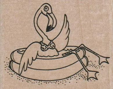 Floating Flamingo 2 3/4 x 2 1/4-0