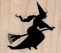Flying Witch On Broom 1 1/2 x 1 1/4-0