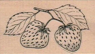 Two Strawberries & Leaf 1 1/2 x 2 1/4-0