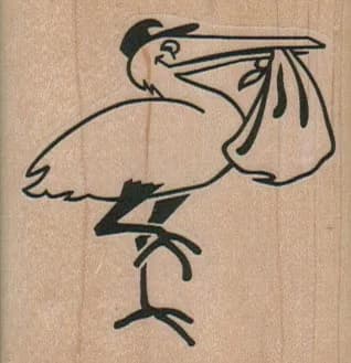 Stork With Delivery 2 1/4 x 2 1/4-0