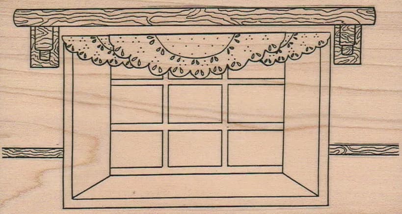 Bay Window With Curtains 3 x 5 1/2-0
