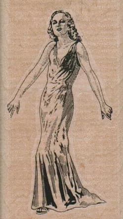 Evening Gown Lady 1 3/4 x 3-0