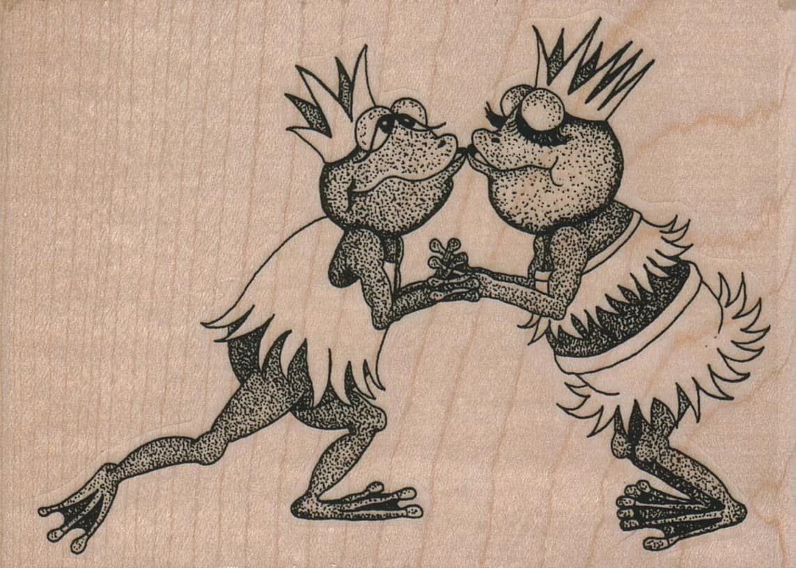 King And Queen Frogs Kissing 4 x 2 3/4-0