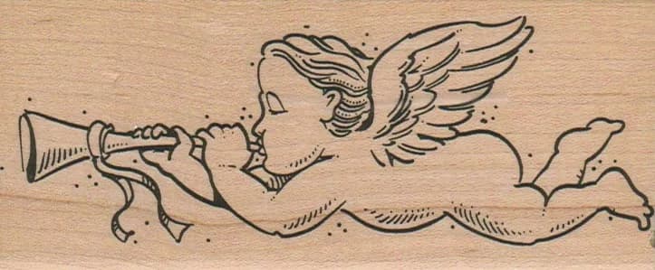 Cherub Blowing Horn 2 1/4 x 5-0