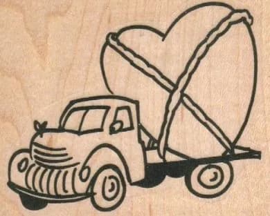 Truck Hauling Heart 2 3/4 x 2-0