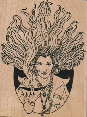 New Age Lady With Hair 3 3/4 x 4 3/4-0