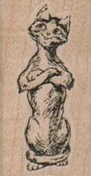 Smiling Sitting Cat 1 x 1 3/4-0