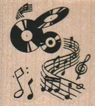 Records And Music Notes 1 1/2 x 1 1/2-0