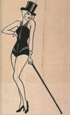 Top Hat Lady With Cane 2 1/4 x 3 1/2-0