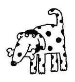 Spotted Dog With Bone 1 1/2 x 1 3/4-0