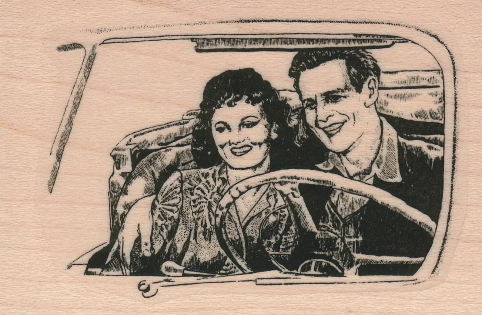 Young Lovers In Car 2 x 2 3/4-0