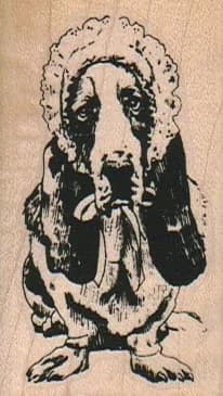 Basset Hound In Bonnet 1 1/2 x 2 1/2-0