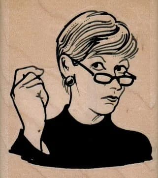 Glasses Perched On Nose Lady-0