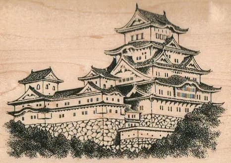 Pagoda/Bushes 3 1/2 x 4 3/4-0
