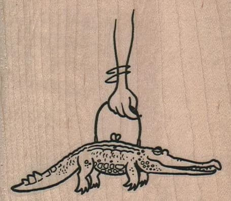 Alligator Purse On Arm 3 1/4 x 2 3/4-0