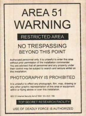 Area 51 Warning 3 1/4 x 4 1/4-0