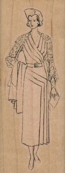 Lady With Flowered Top 1 1/2 x 3 3/4-0
