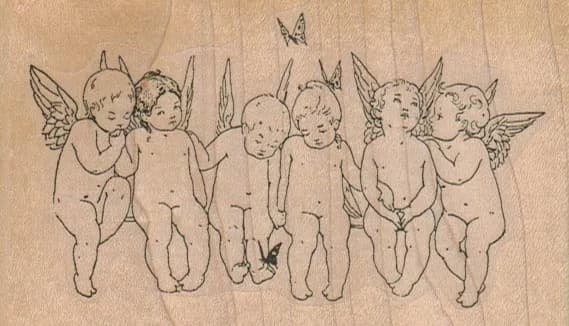 Cherubs And Butterfly 4 x 2 1/4-0