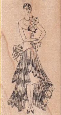 Lady in Scarf Dress 2 x 3 1/2-0
