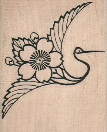 Flower Elegant Bird 2 1/2 x 3-0