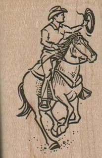 Roping Cowboy 1 1/2 x 2 1/4-0
