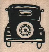 Rear View Vintage Car 1 1/2 x 1 1/2-0