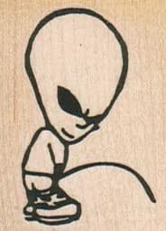 Alien Peeing 1 1/2 x 1 3/4-0