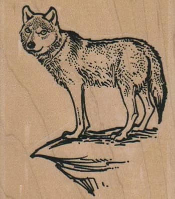 Coyote/Wolf on Cliff 2 1/2 x 2 3/4-0