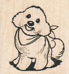 Bichon With Scarf 1 3/4 x 1 3/4-0