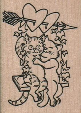 Loving Kitties On Swing 2 x 2 3/4-0