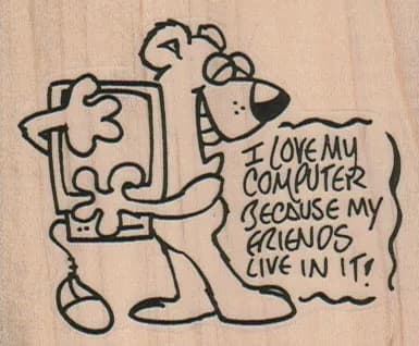 I Love My Computer/Dog 2 3/4 x 2 1/4-0