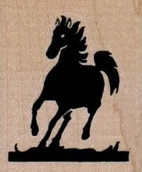 Silhouette Horse Running 1 1/2 x 1 3/4-0