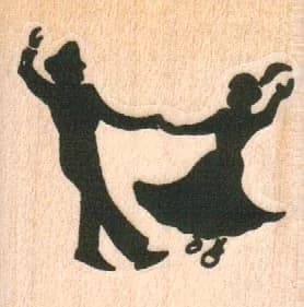 Silhouette Couple Dancing 1 1/2 x 1 1/2-0