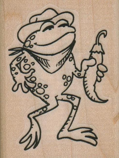 Frog With Chili Pepper 1 3/4 x 2 1/4-0
