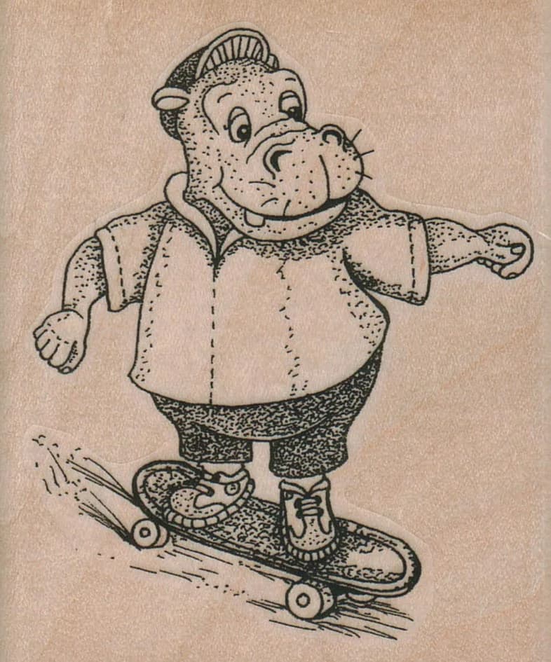 Hippo Skateboarding 2 3/4 x 3 1/4-0